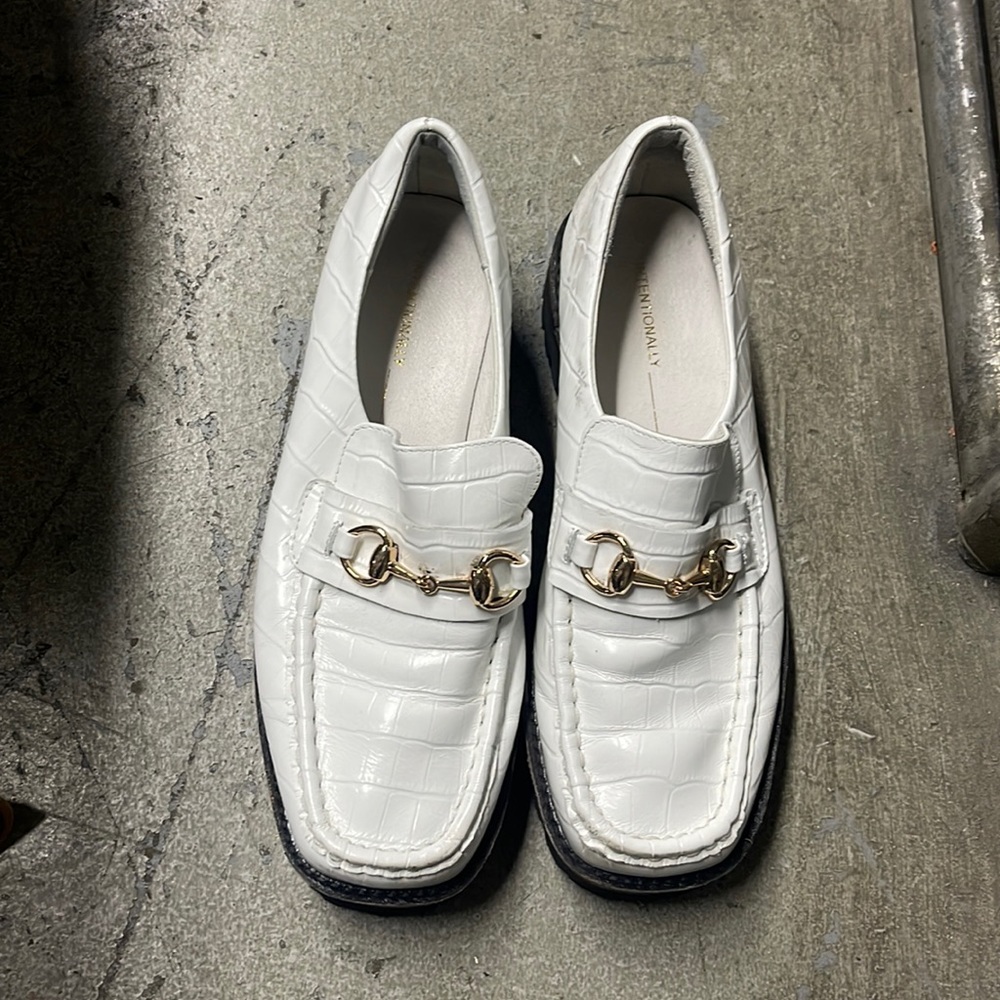 Intentionally Blank white platform loafers size 8 - worn once